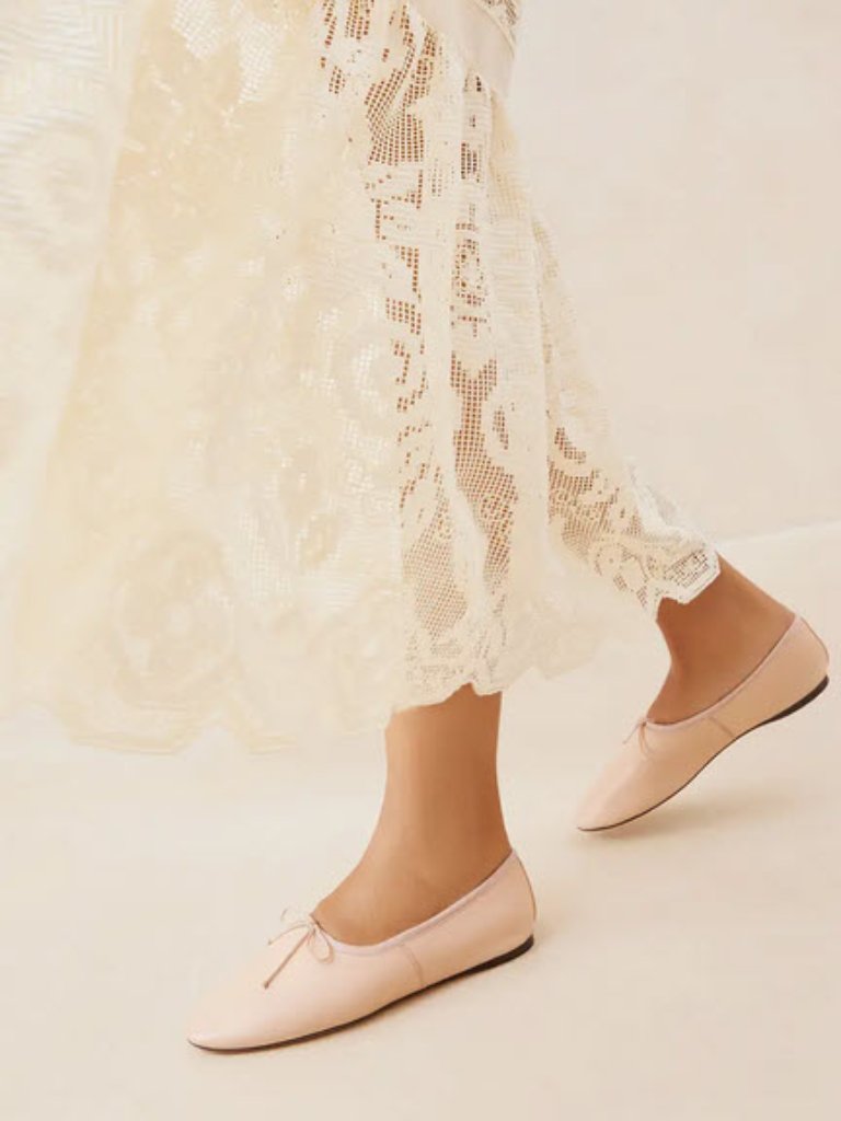 Loeffler Randall Landon Leather Ballet Flats In Blush Sz 9.5
